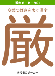 奥菜つばさの2021年の漢字メーカー結果