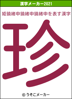 姫鐃緒申鐃緒申鐃緒申の2021年の漢字メーカー結果