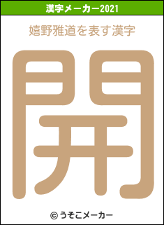 嬉野雅道の2021年の漢字メーカー結果
