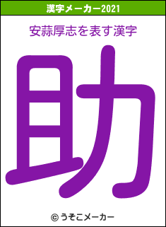 安蒜厚志の2021年の漢字メーカー結果