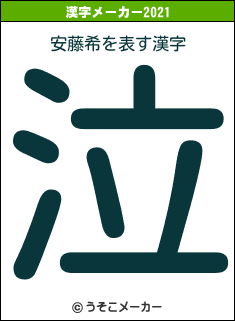 安藤希の2021年の漢字メーカー結果