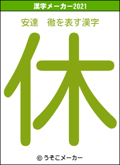 安達　徹の2021年の漢字メーカー結果