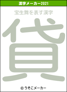 宝生舞の2021年の漢字メーカー結果