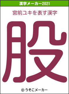 宮前ユキの2021年の漢字メーカー結果