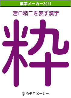 宮口精二の2021年の漢字メーカー結果