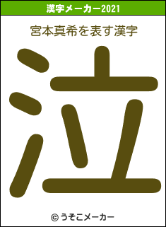 宮本真希の2021年の漢字メーカー結果