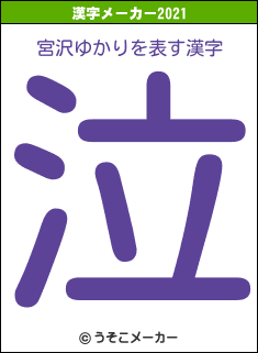 宮沢ゆかりの2021年の漢字メーカー結果