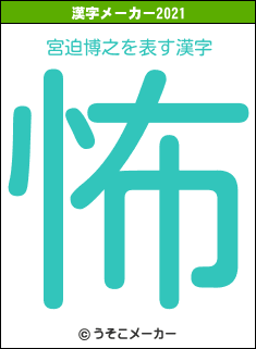 宮迫博之の2021年の漢字メーカー結果