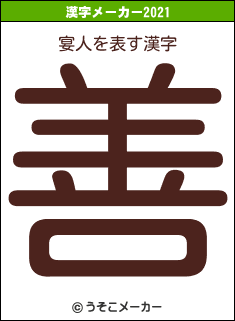 宴人の2021年の漢字メーカー結果