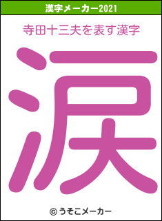 寺田十三夫の2021年の漢字メーカー結果