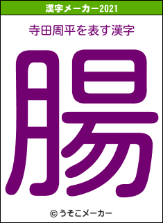 寺田周平の2021年の漢字メーカー結果