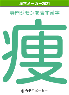 寺門ジモンの2021年の漢字メーカー結果