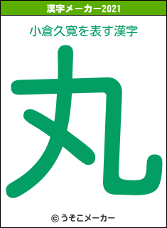 小倉久寛の2021年の漢字メーカー結果