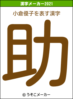 小倉優子の2021年の漢字メーカー結果