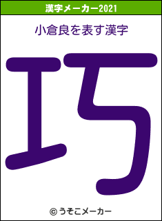 小倉良の2021年の漢字メーカー結果