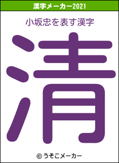 小坂忠の2021年の漢字メーカー結果