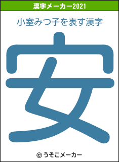 小室みつ子の2021年の漢字メーカー結果
