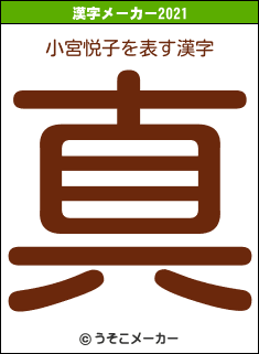 小宮悦子の2021年の漢字メーカー結果