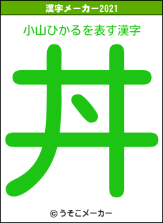 小山ひかるの2021年の漢字メーカー結果