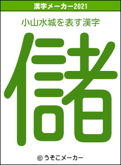 小山水城の2021年の漢字メーカー結果