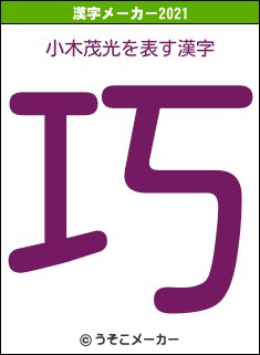 小木茂光の2021年の漢字メーカー結果