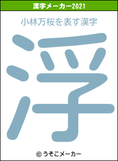 小林万桜の2021年の漢字メーカー結果