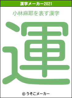小林麻耶の2021年の漢字メーカー結果