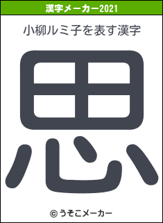 小柳ルミ子の2021年の漢字メーカー結果