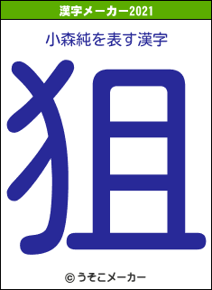 小森純の2021年の漢字メーカー結果