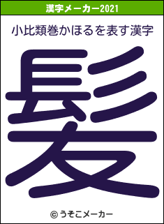 小比類巻かほるの2021年の漢字メーカー結果