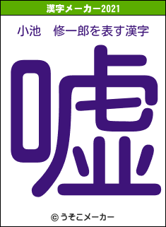 小池　修一郎の2021年の漢字メーカー結果