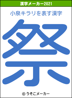 小泉キラリの2021年の漢字メーカー結果