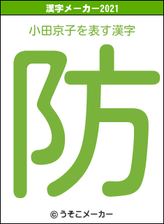 小田京子の2021年の漢字メーカー結果