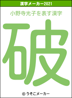 小野寺光子の2021年の漢字メーカー結果
