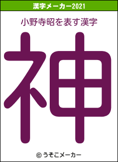 小野寺昭の2021年の漢字メーカー結果