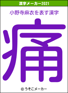 小野寺麻衣の2021年の漢字メーカー結果