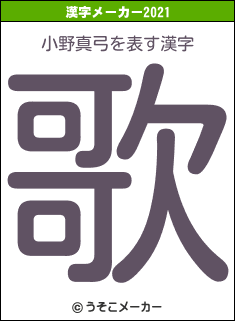 小野真弓の2021年の漢字メーカー結果