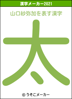 山口紗弥加の2021年の漢字メーカー結果