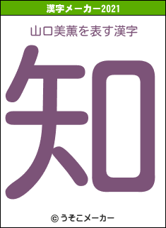 山口美薫の2021年の漢字メーカー結果