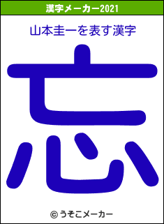 山本圭一の2021年の漢字メーカー結果
