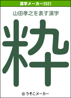 山田孝之の2021年の漢字メーカー結果