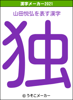 山田悦弘の2021年の漢字メーカー結果