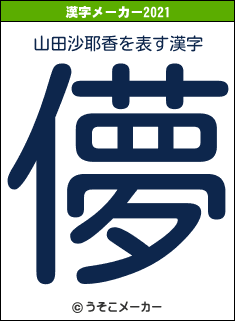 山田沙耶香の2021年の漢字メーカー結果