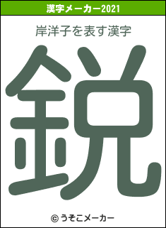 岸洋子の2021年の漢字メーカー結果