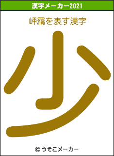 岼羂の2021年の漢字メーカー結果