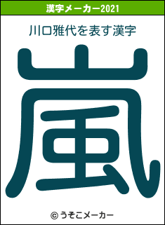 川口雅代の2021年の漢字メーカー結果
