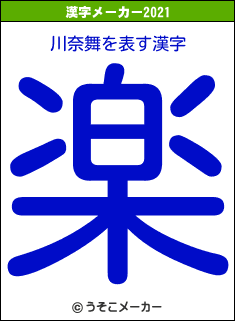 川奈舞の2021年の漢字メーカー結果