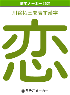 川谷拓三の2021年の漢字メーカー結果