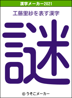 工藤里紗の2021年の漢字メーカー結果