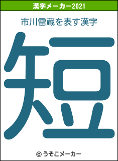 市川雷蔵の2021年の漢字メーカー結果